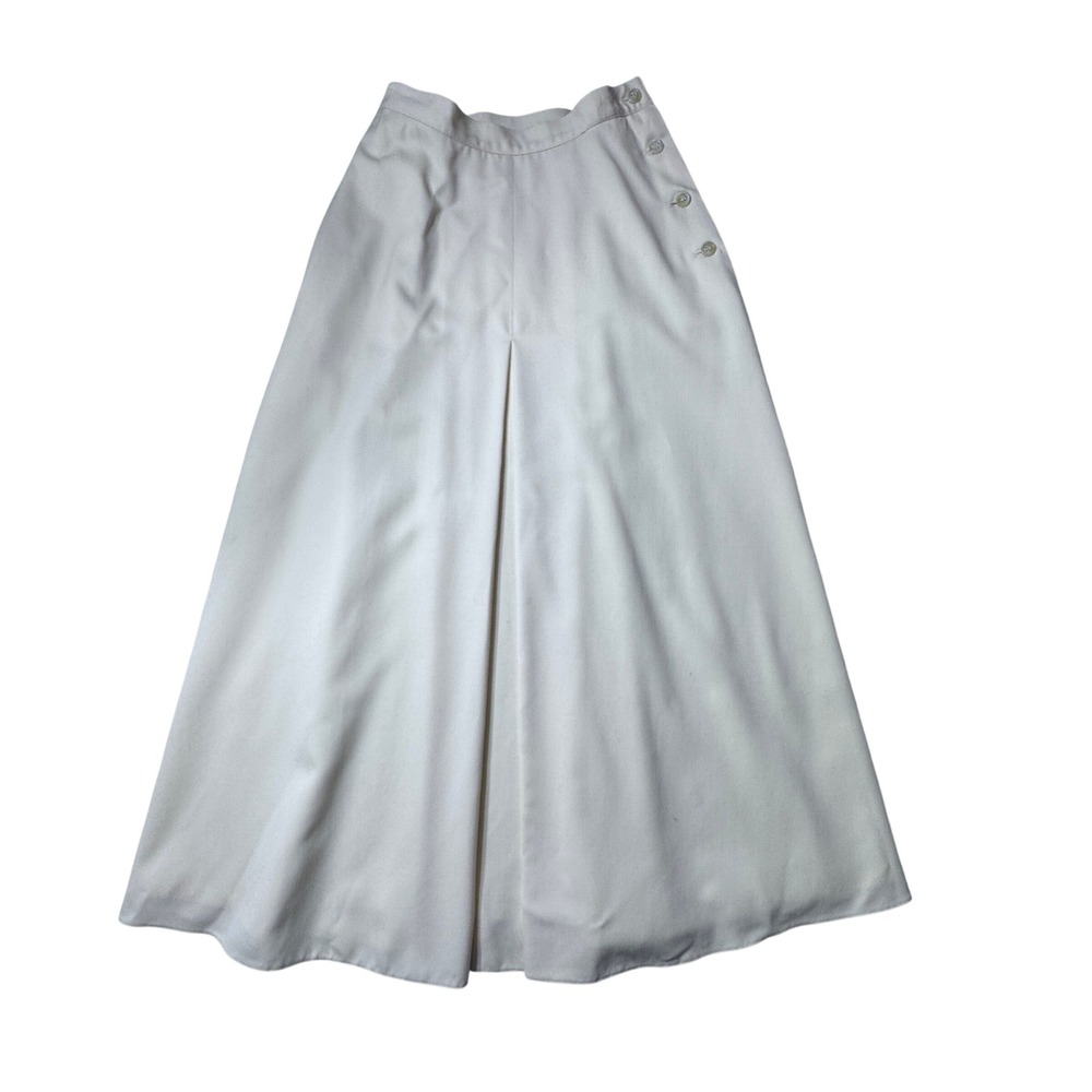 Calvin Klein Midi Skirt Womens 4 Cream Button Pleated 80s/90s vintage minimalist
